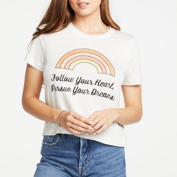 CHASER NEW Follow Your Heart Graphic Tee Shirt S/M - Picture 1 of 8
